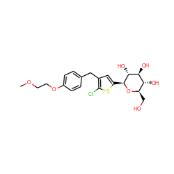 COCCOc1ccc(Cc2cc([C@@H]3O[C@H](CO)[C@@H](O)[C@H](O)[C@H]3O)sc2Cl)cc1 ZINC000072118887