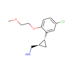 COCCOc1ccc(Cl)cc1[C@@H]1C[C@H]1CN ZINC000299853496