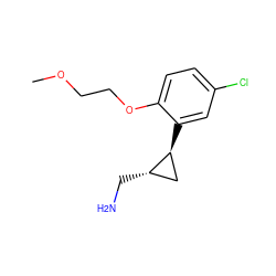 COCCOc1ccc(Cl)cc1[C@H]1C[C@@H]1CN ZINC000299853497