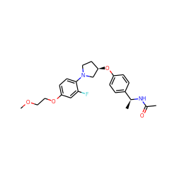 COCCOc1ccc(N2CC[C@@H](Oc3ccc([C@H](C)NC(C)=O)cc3)C2)c(F)c1 ZINC001772627090