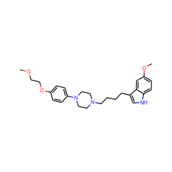 COCCOc1ccc(N2CCN(CCCCc3c[nH]c4ccc(OC)cc34)CC2)cc1 ZINC000013582386