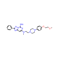 COCCOc1ccc(N2CCN(CCN(C)c3cc4nc(-c5ccccc5)nn4c(N)n3)CC2)cc1 ZINC000040934348