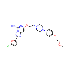 COCCOc1ccc(N2CCN(CCOc3cc4nc(-c5ccc(Cl)o5)nn4c(N)n3)CC2)cc1 ZINC000040900281