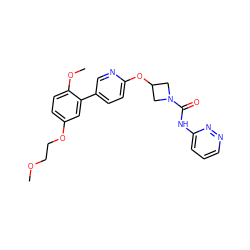 COCCOc1ccc(OC)c(-c2ccc(OC3CN(C(=O)Nc4cccnn4)C3)nc2)c1 ZINC000114004483