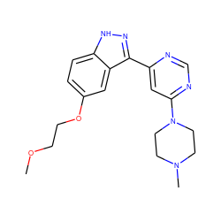 COCCOc1ccc2[nH]nc(-c3cc(N4CCN(C)CC4)ncn3)c2c1 ZINC000221366113