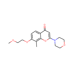 COCCOc1ccc2c(=O)cc(N3CCOCC3)oc2c1C ZINC000013832076