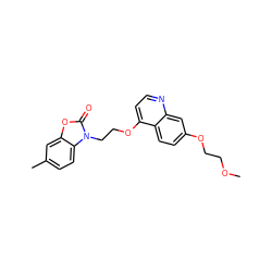 COCCOc1ccc2c(OCCn3c(=O)oc4cc(C)ccc43)ccnc2c1 ZINC000653747395