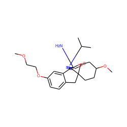 COCCOc1ccc2c(c1)[C@@]1(N=C(N)N(C(C)C)C1=O)C1(CCC(OC)CC1)C2 ZINC000169700396