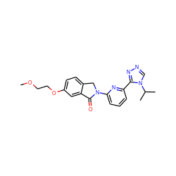 COCCOc1ccc2c(c1)C(=O)N(c1cccc(-c3nncn3C(C)C)n1)C2 ZINC001772632436