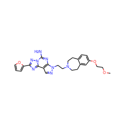 COCCOc1ccc2c(c1)CCN(CCn1ncc3c1nc(N)n1nc(-c4ccco4)nc31)CC2 ZINC000038461711