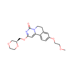 COCCOc1ccc2c(c1)CCn1c-2cc(OC[C@@H]2COCCO2)nc1=O ZINC000143006140