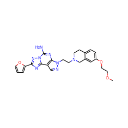 COCCOc1ccc2c(c1)CN(CCn1ncc3c1nc(N)n1nc(-c4ccco4)nc31)CC2 ZINC000034272065