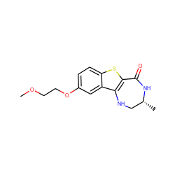 COCCOc1ccc2sc3c(c2c1)NC[C@@H](C)NC3=O ZINC000043073965