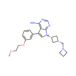 COCCOc1cccc(-c2cn([C@H]3C[C@@H](CN4CCC4)C3)c3ncnc(N)c23)c1 ZINC000653745152