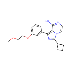 COCCOc1cccc(-c2nc(C3CCC3)n3ccnc(N)c23)c1 ZINC000028885160