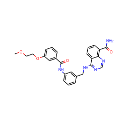 COCCOc1cccc(C(=O)Nc2cccc(CNc3ncnc4c(C(N)=O)cccc34)c2)c1 ZINC000114346755