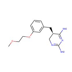 COCCOc1cccc(C[C@@H]2CN=C(N)N=C2N)c1 ZINC000013757796