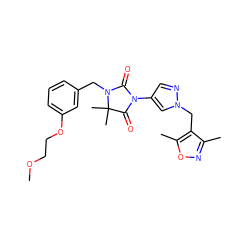 COCCOc1cccc(CN2C(=O)N(c3cnn(Cc4c(C)noc4C)c3)C(=O)C2(C)C)c1 ZINC000116675949