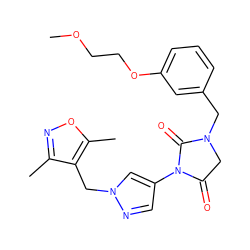 COCCOc1cccc(CN2CC(=O)N(c3cnn(Cc4c(C)noc4C)c3)C2=O)c1 ZINC000115732788