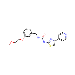 COCCOc1cccc(CNC(=O)Nc2nc(-c3ccncc3)cs2)c1 ZINC000165722944