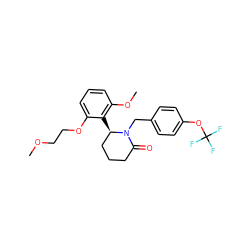 COCCOc1cccc(OC)c1[C@@H]1CCCC(=O)N1Cc1ccc(OC(F)(F)F)cc1 ZINC000167606572