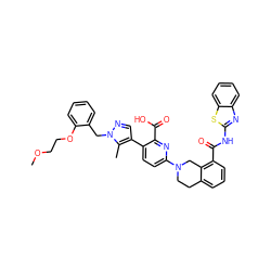 COCCOc1ccccc1Cn1ncc(-c2ccc(N3CCc4cccc(C(=O)Nc5nc6ccccc6s5)c4C3)nc2C(=O)O)c1C ZINC000223829102