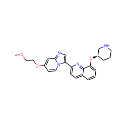 COCCOc1ccn2c(-c3ccc4cccc(O[C@@H]5CCCNC5)c4n3)cnc2c1 ZINC000103240616