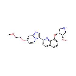 COCCOc1ccn2c(-c3ccc4cccc(O[C@@H]5CNC[C@H]5OC)c4n3)cnc2c1 ZINC000103240636