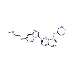 COCCOc1ccn2c(-c3ccc4cccc(O[C@H]5CCCNC5)c4n3)cnc2c1 ZINC000103240614