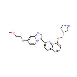 COCCOc1ccn2c(-c3ccc4cccc(OC[C@@H]5CCNC5)c4n3)cnc2c1 ZINC000103240630