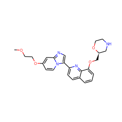 COCCOc1ccn2c(-c3ccc4cccc(OC[C@@H]5CNCCO5)c4n3)cnc2c1 ZINC000103240626