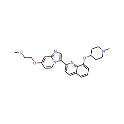 COCCOc1ccn2c(-c3ccc4cccc(OC5CCN(C)CC5)c4n3)cnc2c1 ZINC000103240606