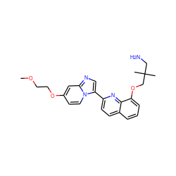 COCCOc1ccn2c(-c3ccc4cccc(OCC(C)(C)CN)c4n3)cnc2c1 ZINC000103239371