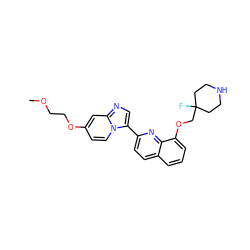 COCCOc1ccn2c(-c3ccc4cccc(OCC5(F)CCNCC5)c4n3)cnc2c1 ZINC000103240612