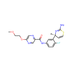 COCCOc1cnc(C(=O)Nc2ccc(F)c([C@]3(C)C=CSC(N)=N3)c2)cn1 ZINC000147046353