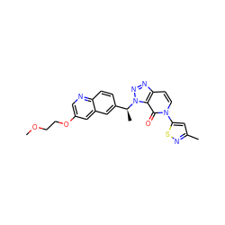 COCCOc1cnc2ccc([C@H](C)n3nnc4ccn(-c5cc(C)ns5)c(=O)c43)cc2c1 ZINC000068152009