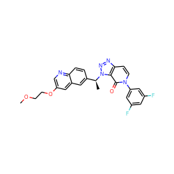 COCCOc1cnc2ccc([C@H](C)n3nnc4ccn(-c5cc(F)cc(F)c5)c(=O)c43)cc2c1 ZINC000068152018