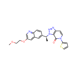 COCCOc1cnc2ccc([C@H](C)n3nnc4ccn(-c5cccs5)c(=O)c43)cc2c1 ZINC000084669943