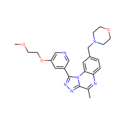 COCCOc1cncc(-c2nnc3c(C)nc4ccc(CN5CCOCC5)cc4n23)c1 ZINC000149296527