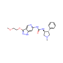 COCCOc1n[nH]c2cc(NC(=O)N[C@@H]3CN(C)C[C@H]3c3ccccc3)ncc12 ZINC001772578833