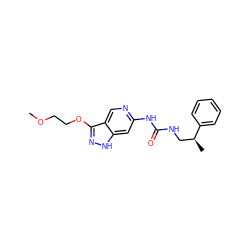 COCCOc1n[nH]c2cc(NC(=O)NC[C@H](C)c3ccccc3)ncc12 ZINC000209379039