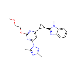 COCCOc1nc([C@@H]2C[C@H]2c2nc3ccccc3n2C)cc(-n2nc(C)nc2C)n1 ZINC000205284729