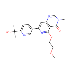 COCCOc1nc(-c2ccc(C(C)(C)O)nc2)cc2ncn(C)c(=O)c12 ZINC000115624529