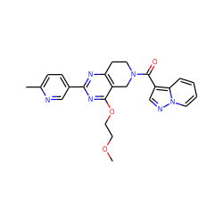 COCCOc1nc(-c2ccc(C)nc2)nc2c1CN(C(=O)c1cnn3ccccc13)CC2 ZINC000113842741