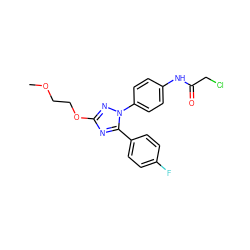 COCCOc1nc(-c2ccc(F)cc2)n(-c2ccc(NC(=O)CCl)cc2)n1 ZINC000653863011