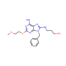 COCCOc1nc(N)c2nc(NCCCO)n(Cc3ccccc3)c2n1 ZINC000040567370