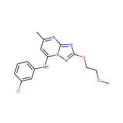 COCCOc1nc2nc(C)cc(Nc3cccc(Cl)c3)n2n1 ZINC000073310065