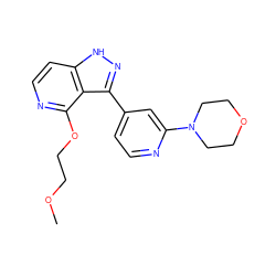 COCCOc1nccc2[nH]nc(-c3ccnc(N4CCOCC4)c3)c12 ZINC000114773114