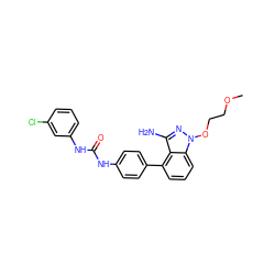 COCCOn1nc(N)c2c(-c3ccc(NC(=O)Nc4cccc(Cl)c4)cc3)cccc21 ZINC000036338933