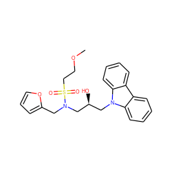 COCCS(=O)(=O)N(Cc1ccco1)C[C@@H](O)Cn1c2ccccc2c2ccccc21 ZINC000148474796